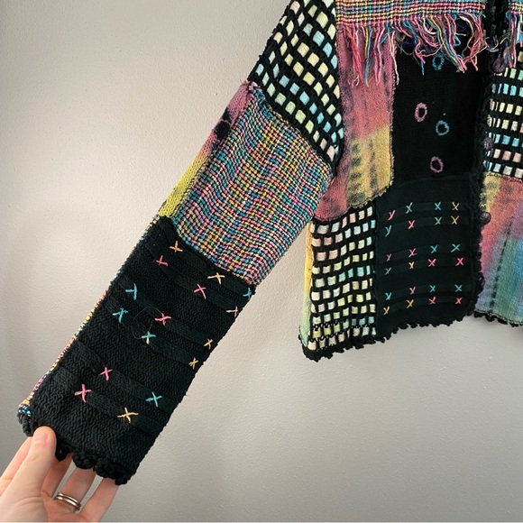 Sandy Starkman Vintage Silk Blend‎ Colorful Button Down Sweater Women’s Large - Picture 2 of 6